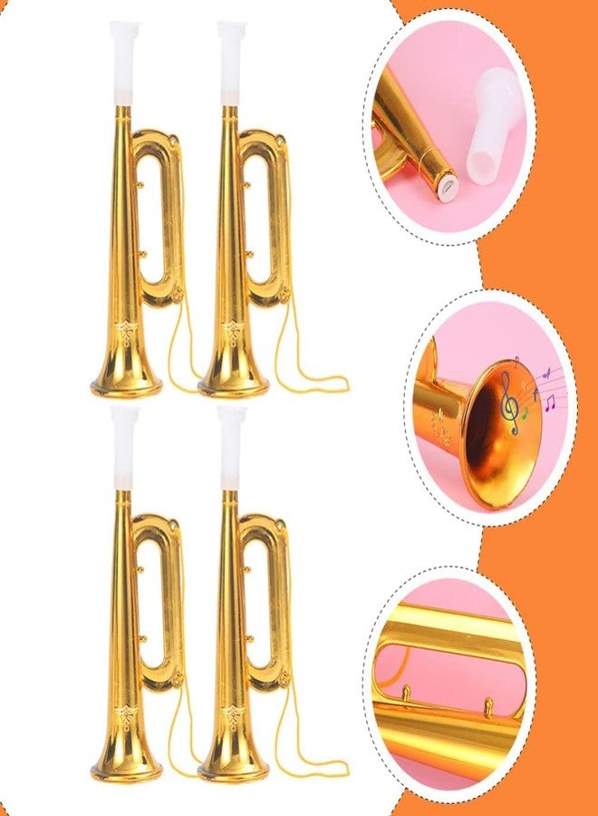 MEDANSH STORE Plastic Trumpet Noise Maker Kids Toys Cheerleader Football Match Cheering Props Birthday Party Favor Gift (Golden) (Pack of 12) - Image 3